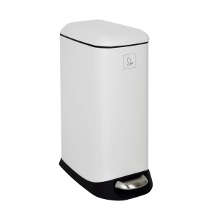 Weißer Svita TS12 Treteimer Mülleimer, 12l mit Pedal und Inneneimer.