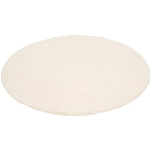 Runder, creme-farbener Hochflor Teppich (200x200cm) der Serie Pergamon Luxus Super Soft.