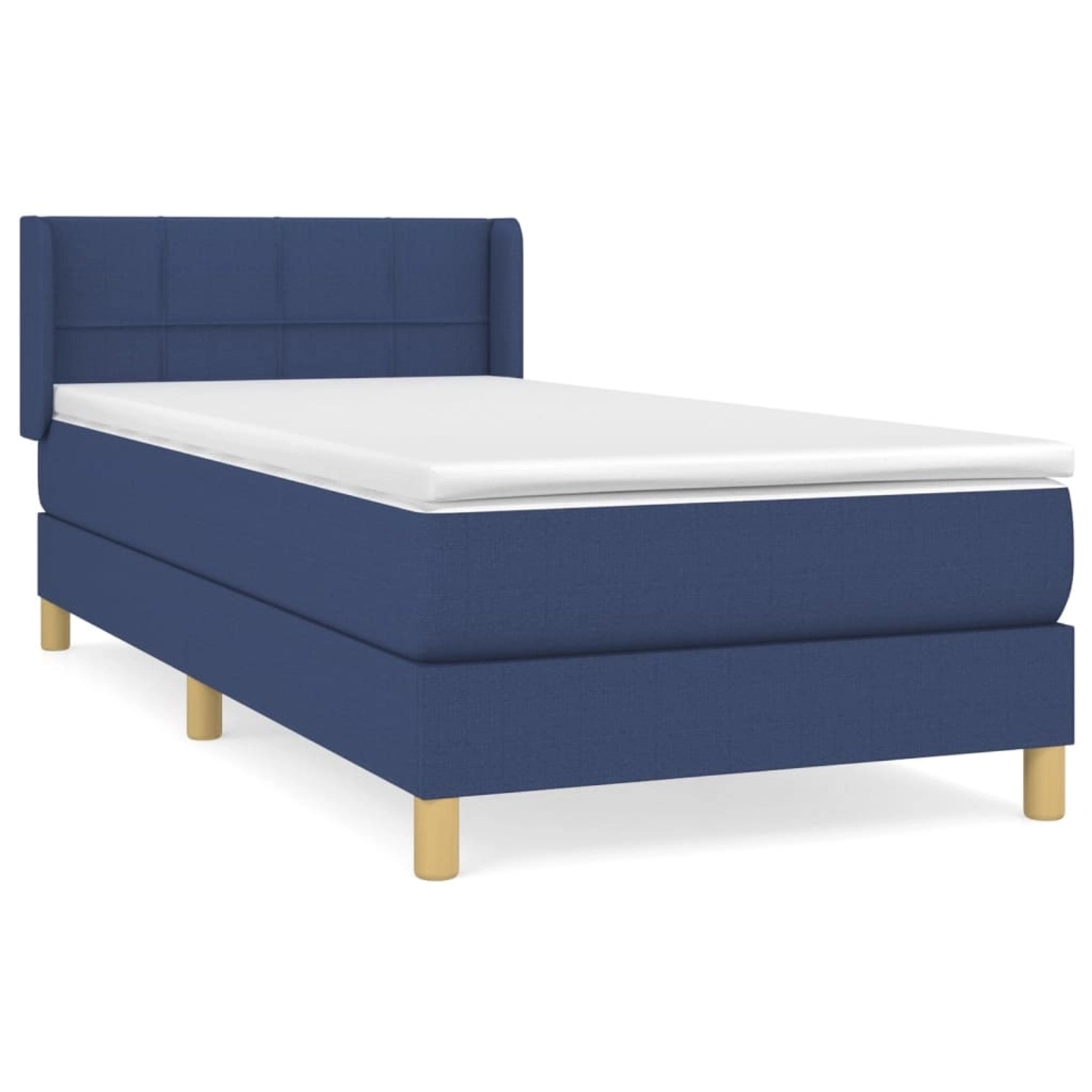 vidaXL Boxspringbett mit Matratze Blau 100x200 cm Stoff 3130255