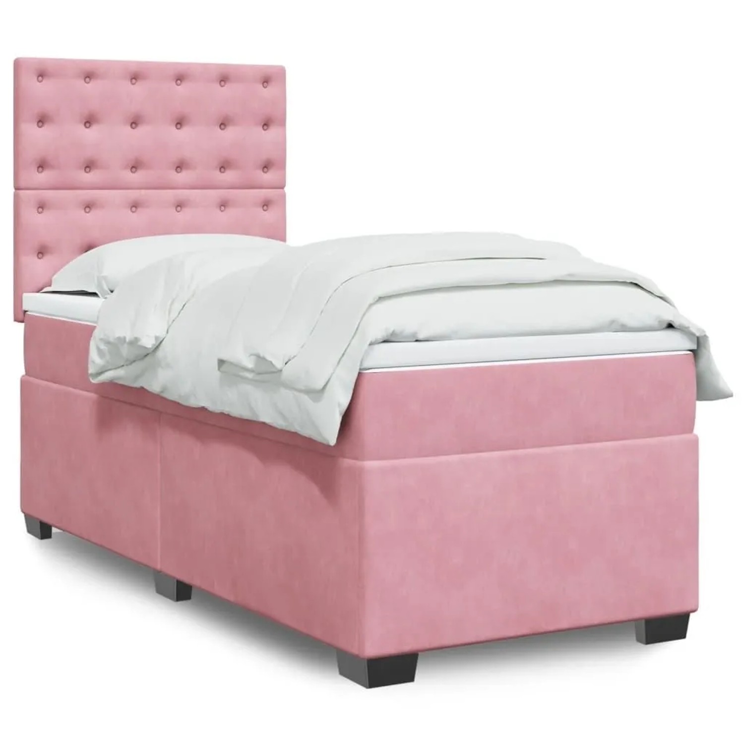 vidaXL Boxspringbett mit Matratze Rosa 90x200 cm Samt 3293127 günstig online kaufen