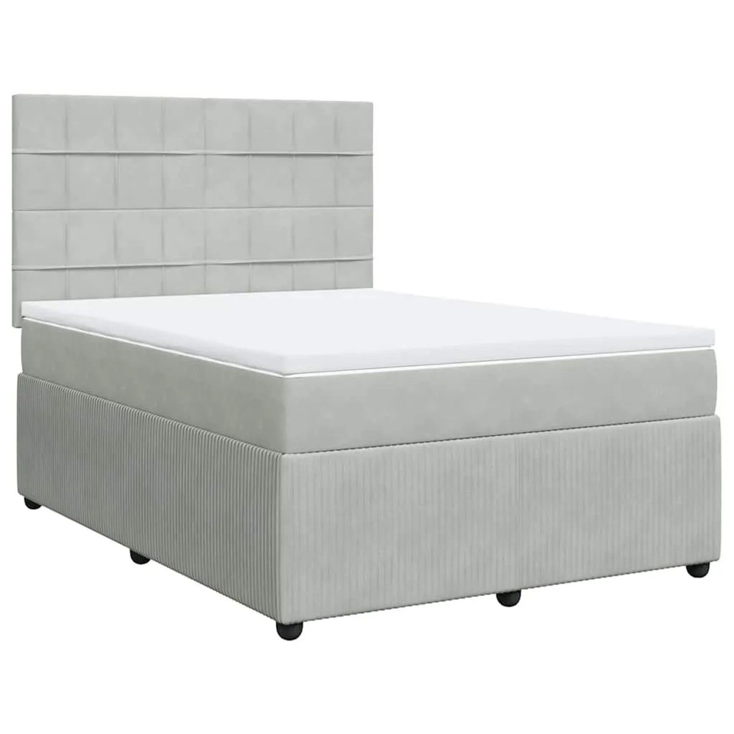 vidaXL Boxspringbett mit Matratze Hellgrau 160x200 cm Samt 3294682 günstig online kaufen