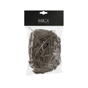 Mica Decorations Raffiabast, 25g, 1300cm, Grau, im transparenten Beutel. Bast zum Basteln und Dekorieren.