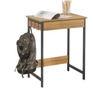 SoBuy Schreibtisch FWT43-N in Natur mit Schublade und Haken für Arbeitszimmer.