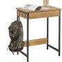 SoBuy Schreibtisch FWT43-N in Natur mit Schublade und Haken für Arbeitszimmer.