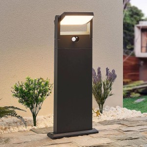 Lindby LED Solarleuchten Novalie 9932027 mit Bewegungsmelder Spritzwassergeschützt Modern in Alu aus Aluminium 1-flammig