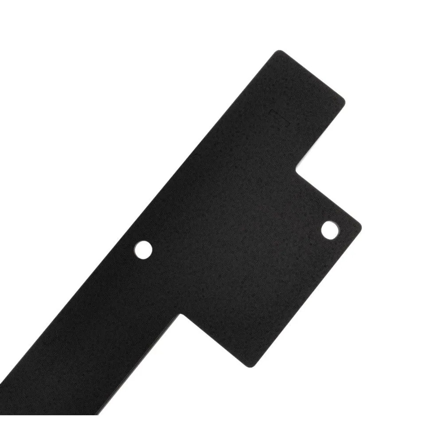 Schwarze, matt pulverbeschichtete Befestigungsplatte für HEVVA Möbelbein GRAZ. Robustes Metall mit Schraublöchern.