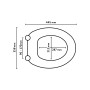 Technische Zeichnung: baliv WC-Sitz Fogo mit Maßen, Kinder-Toilettensitz.