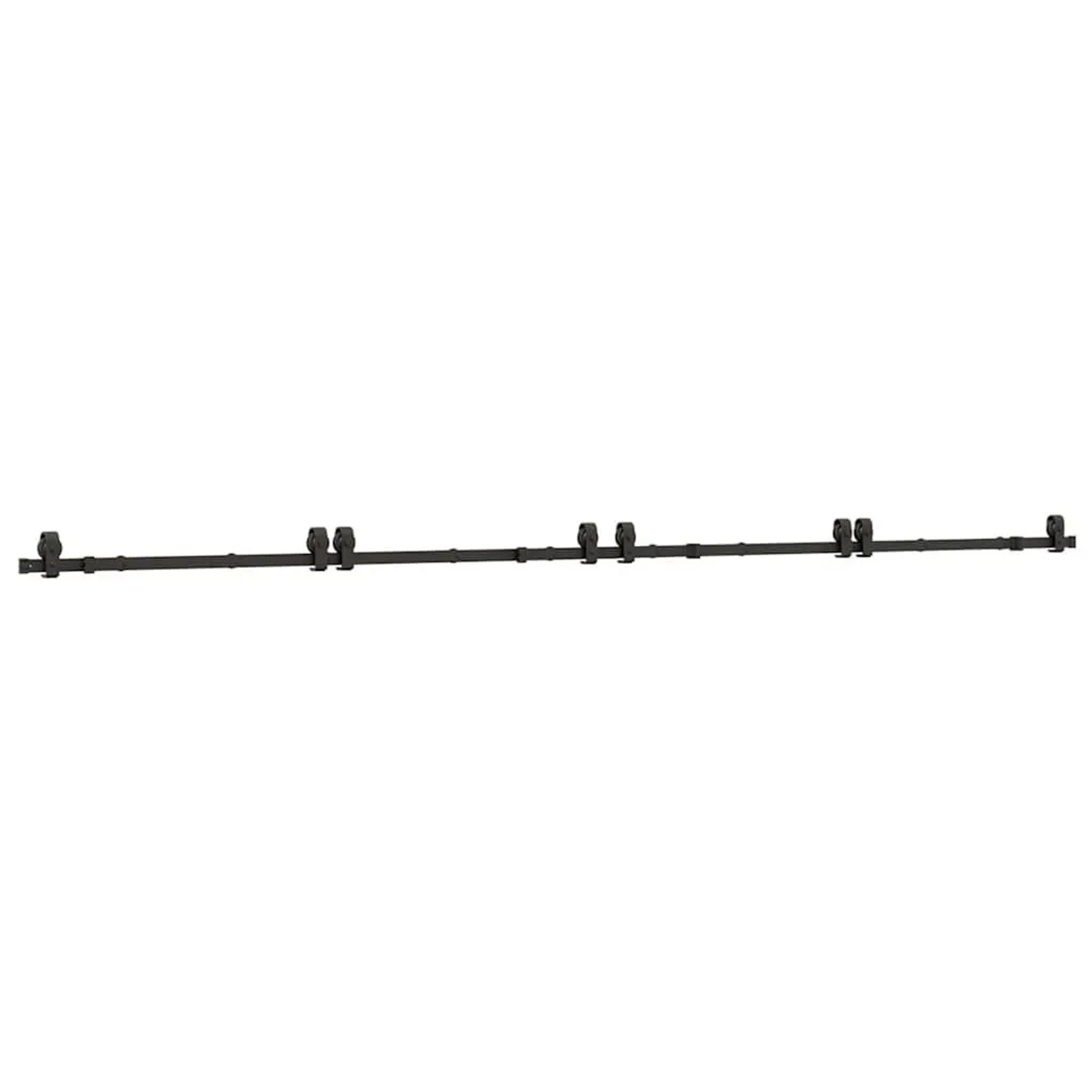 vidaXL Schiebetürbeschlag-Set 400 cm Stahl Schwarz 3295802