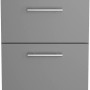 Optifit Unterschrank Mats825, 50 cm breit, mit 3 Auszügen in Basaltgrau. Küchenunterschrank mit Metallgriffen.