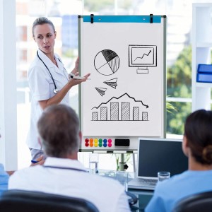 Costway Flipchart Ständer Mobiles Whiteboard Grün 100 x 65 cm