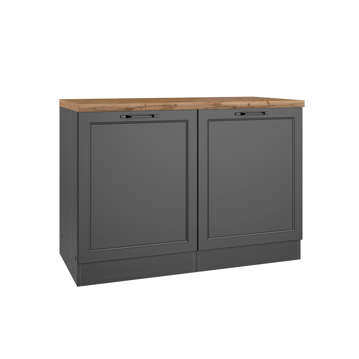 Held Küchen Spülenschrank Kempten 120 cm Grau/Graphit 2 Türen (Maße: 30cm | 80cm | 180cm)