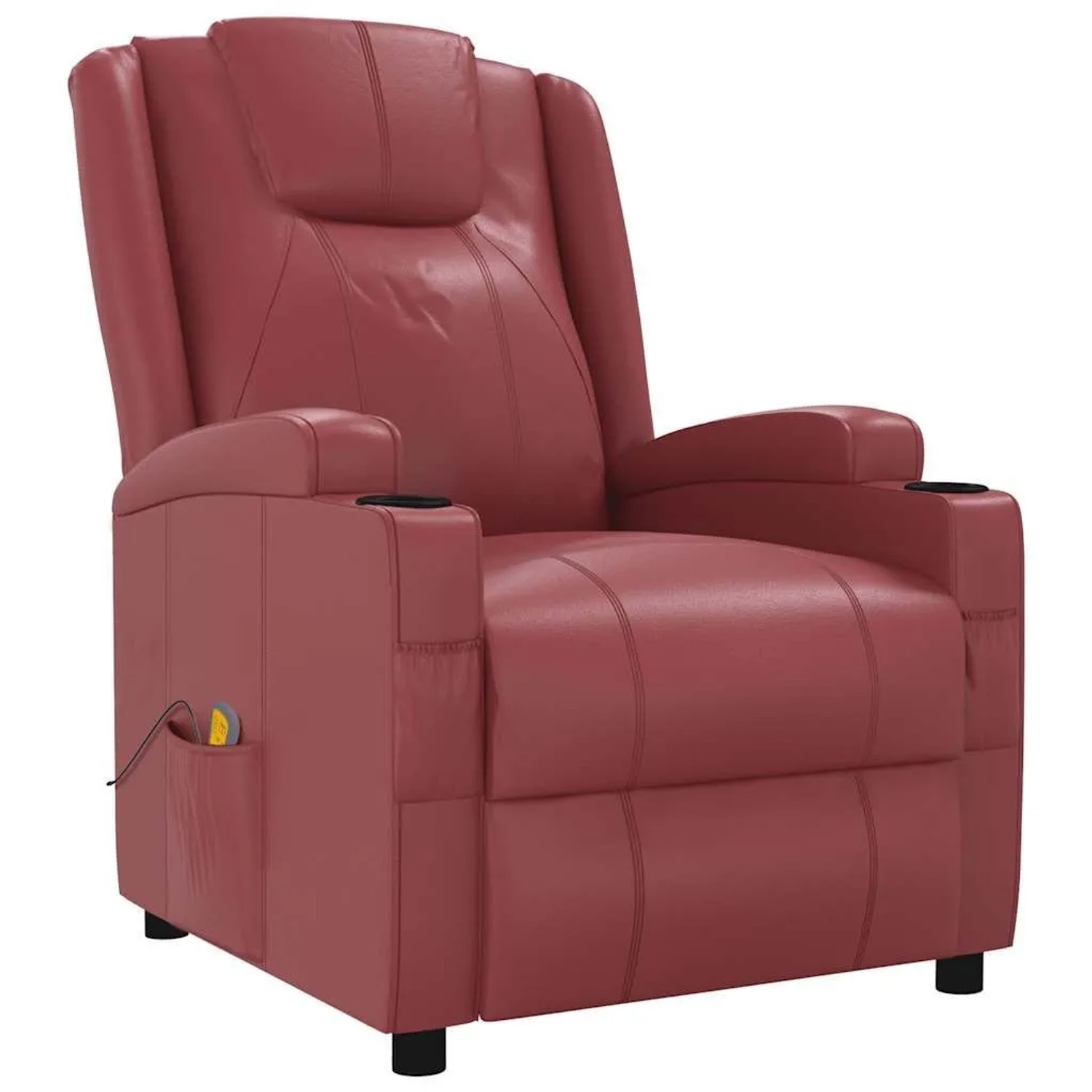 vidaXL Massagesessel Weinrot Kunstleder 321315