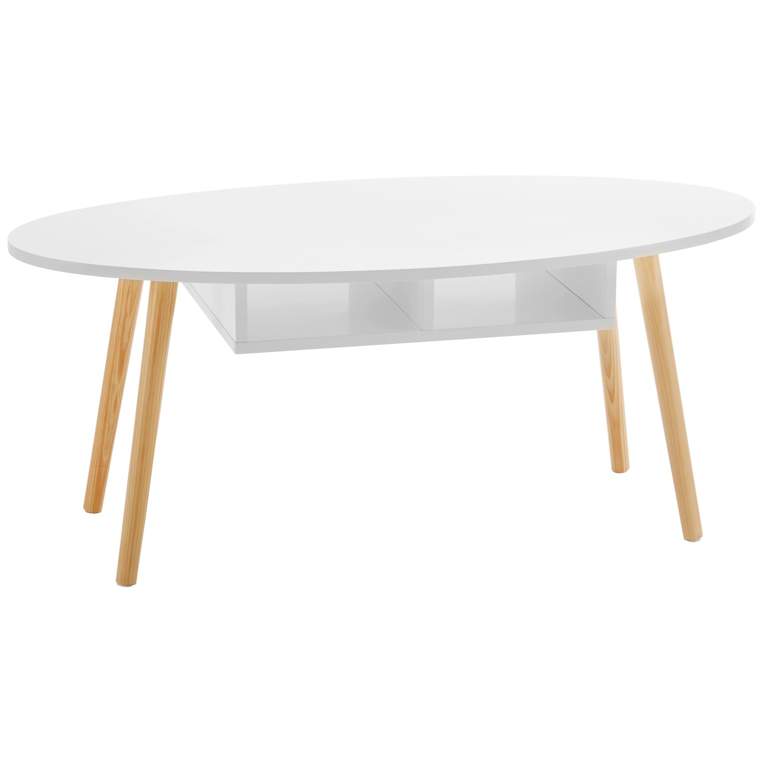Bessagi Home Couchtisch Silvio Weiß/Pinienfarben MDF/Holz