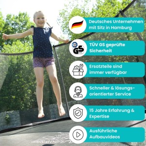 Zero Gravity Trampolin Outdoor 305x213cm TÜV GS Smartes Klappnetz mit Leiter und Bodenanker