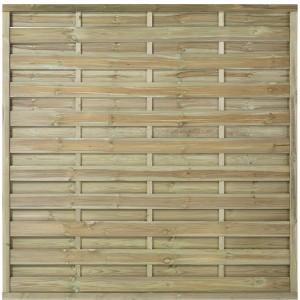Druckimprägnierter Sichtschutzzaun Bergen aus Nadelholz, 180x180 cm, Detailansicht.