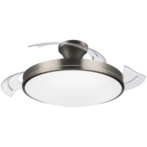 Philips LED Deckenleuchte Atlas mit Ventilator in Nickel, Ø 106 cm. Deckenventilator mit Lampe.