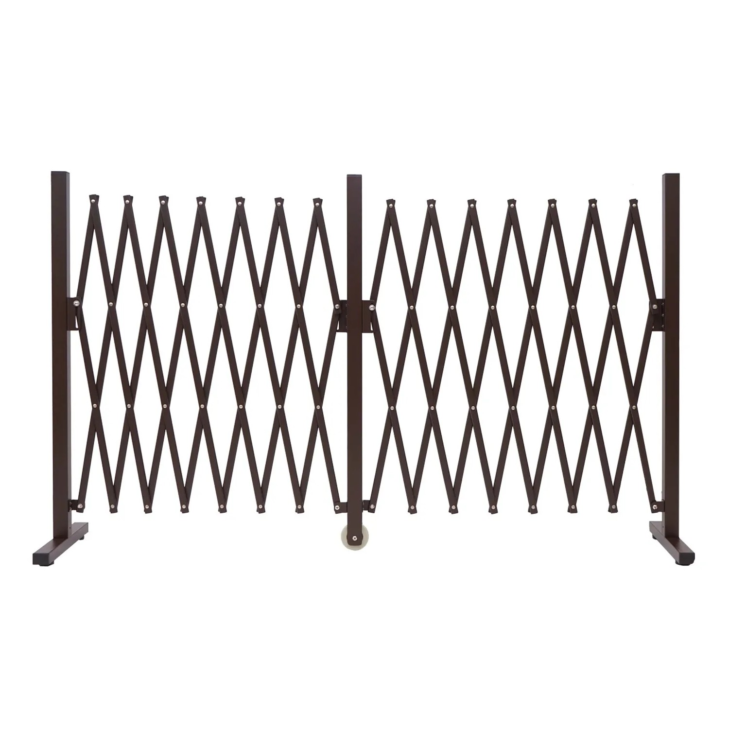 Braunes MCW Absperrgitter aus Aluminium, ausziehbar von 52 bis 400 cm, für Garten und mehr.