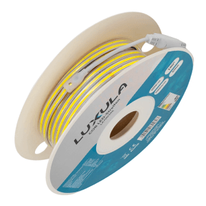 Aufgerollter LUXULA COB LED Streifen, 50m, neutralweiß, für Weihnachtsbeleuchtung & Außenbereich.