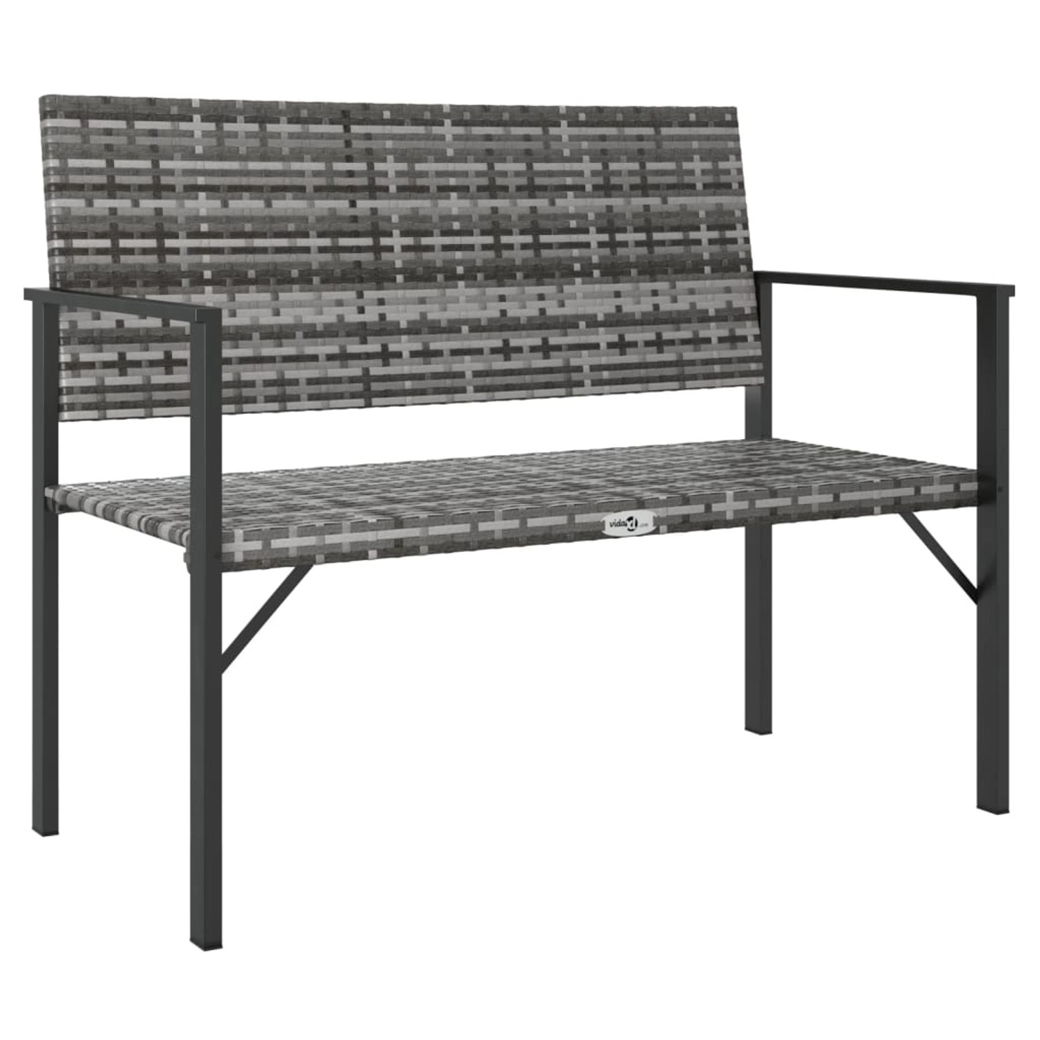 furnicato Gartenbank 2-Sitzer Grau Poly Rattan