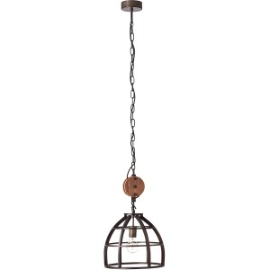 Antik-schwarze Pendelleuchte Matrix 2 von Brilliant, 34 cm Durchmesser, mit Kettenaufhängung.