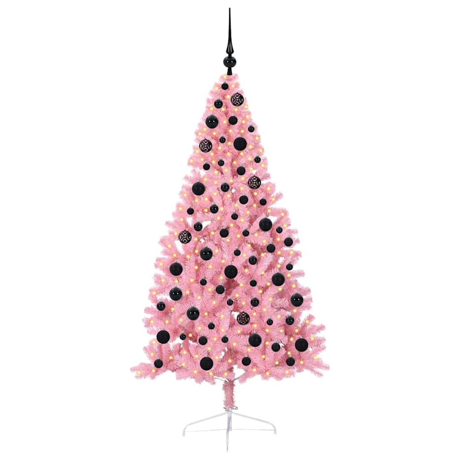 vidaXL Künstlicher Vorbeleuchteter Weihnachtsbaum Rosa 180 cm PVC 3397077