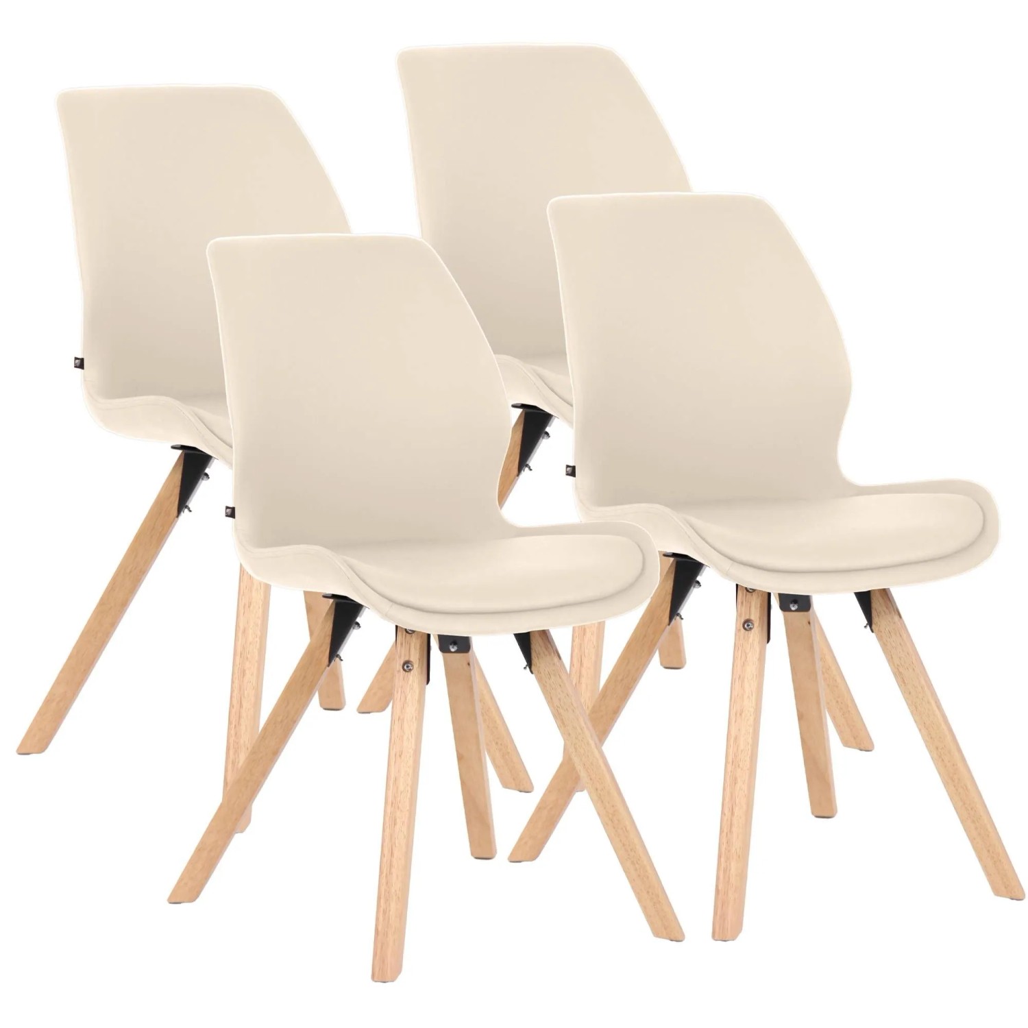 CLP 4er Set Stuhl Luna creme/Kunstleder