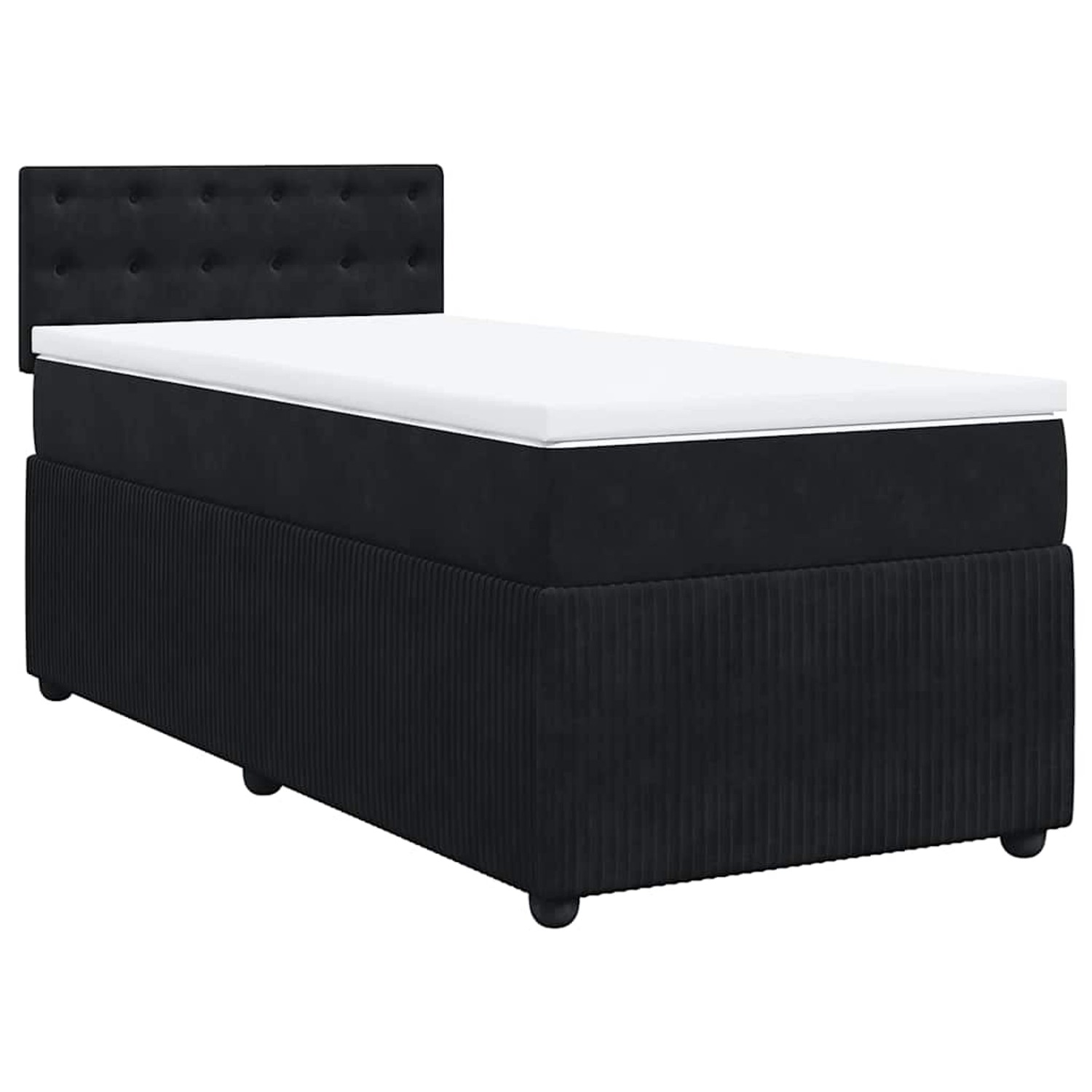 vidaXL Boxspringbett mit Matratze Schwarz 90x200 cm Samt 3287640 günstig online kaufen