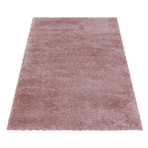 Rosa Hochflorteppich Fluffy, 160x230 cm. Shaggy Teppich für Wohnräume.