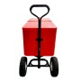Roter Axi Bollerwagen mit Kühlbox, 76 l, mit Griff und Rädern.