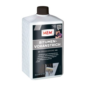 MEM Bitumen-Voranstrich 1L im Kunststoffbehälter. Grundierung für Bauabdichtungen.