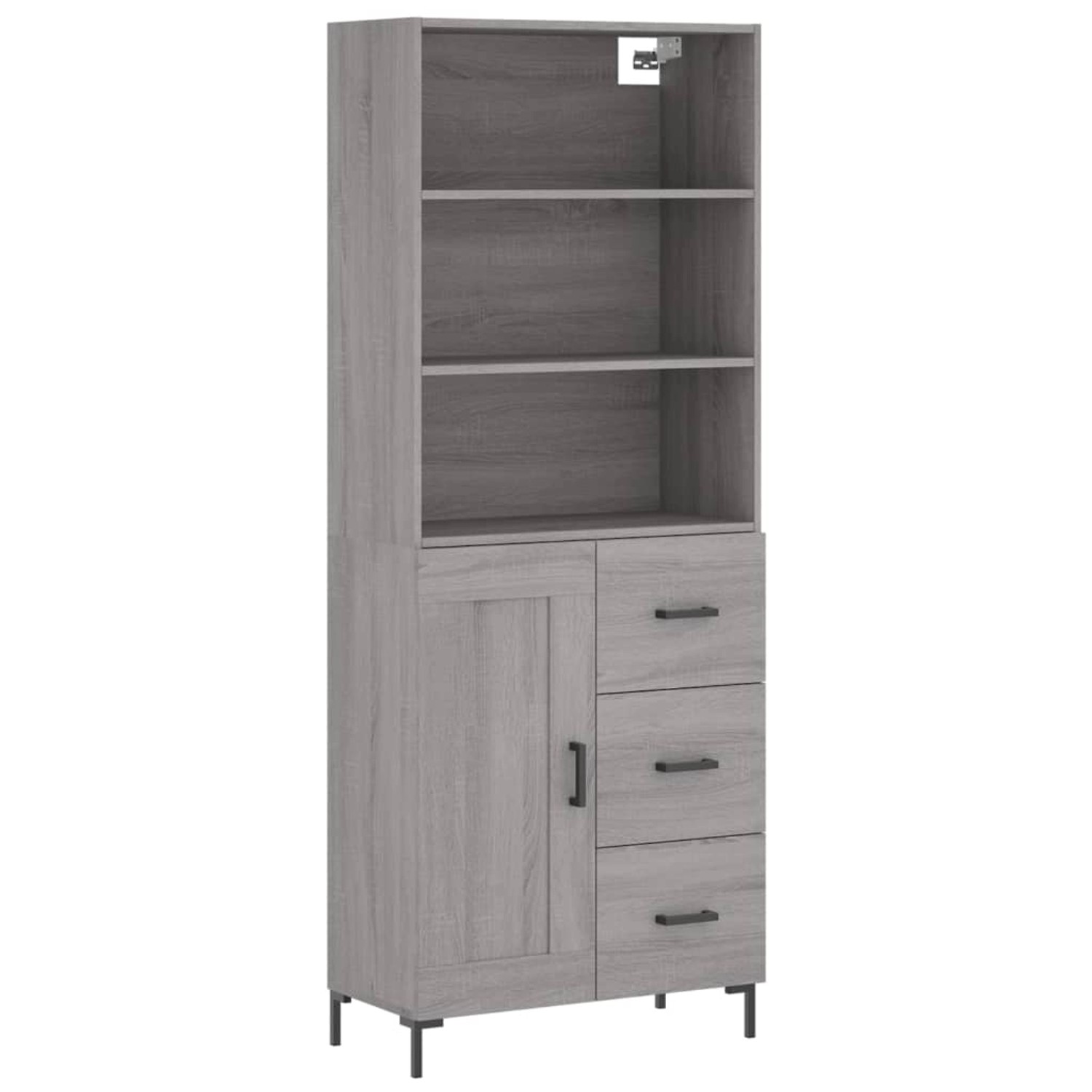 vidaXL Highboard Grau Sonoma 69,5x34x180 cm Holzwerkstoff 3190027 günstig online kaufen