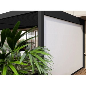 Weide Sonnenrollo, 4 m, Anthrazit, für Pergola. Effektiver Sonnenschutz und Sichtschutz.