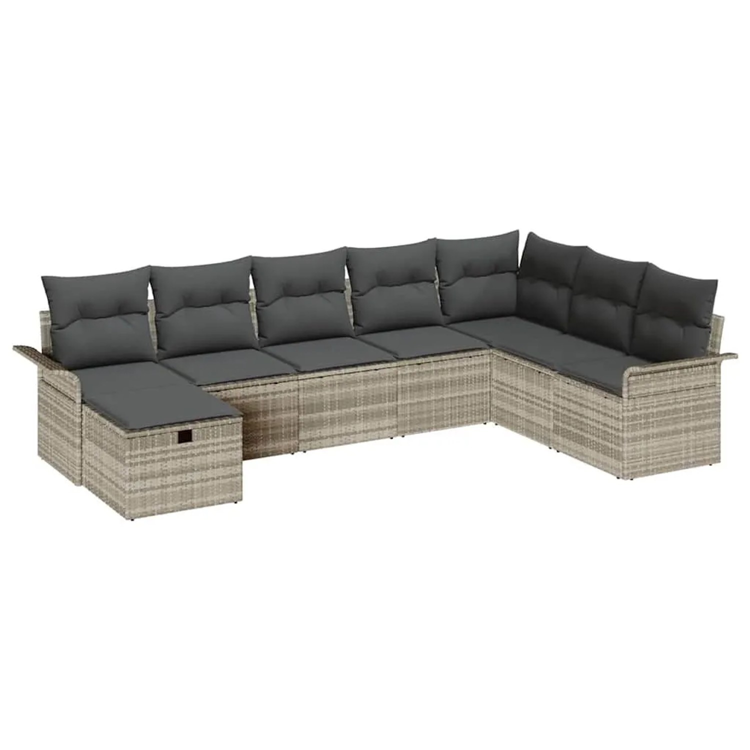 vidaXL Gartensofa-set mit Kissen 8-Tlg Hellgrau Poly-Rattan 3358931 günstig online kaufen