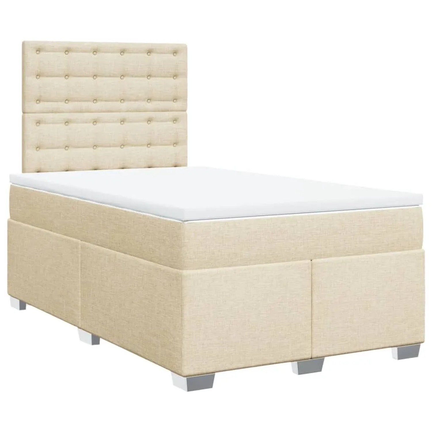 Thumbnail - vidaXL Boxspringbett mit Matratze Creme 120x200 cm Stoff 3292774