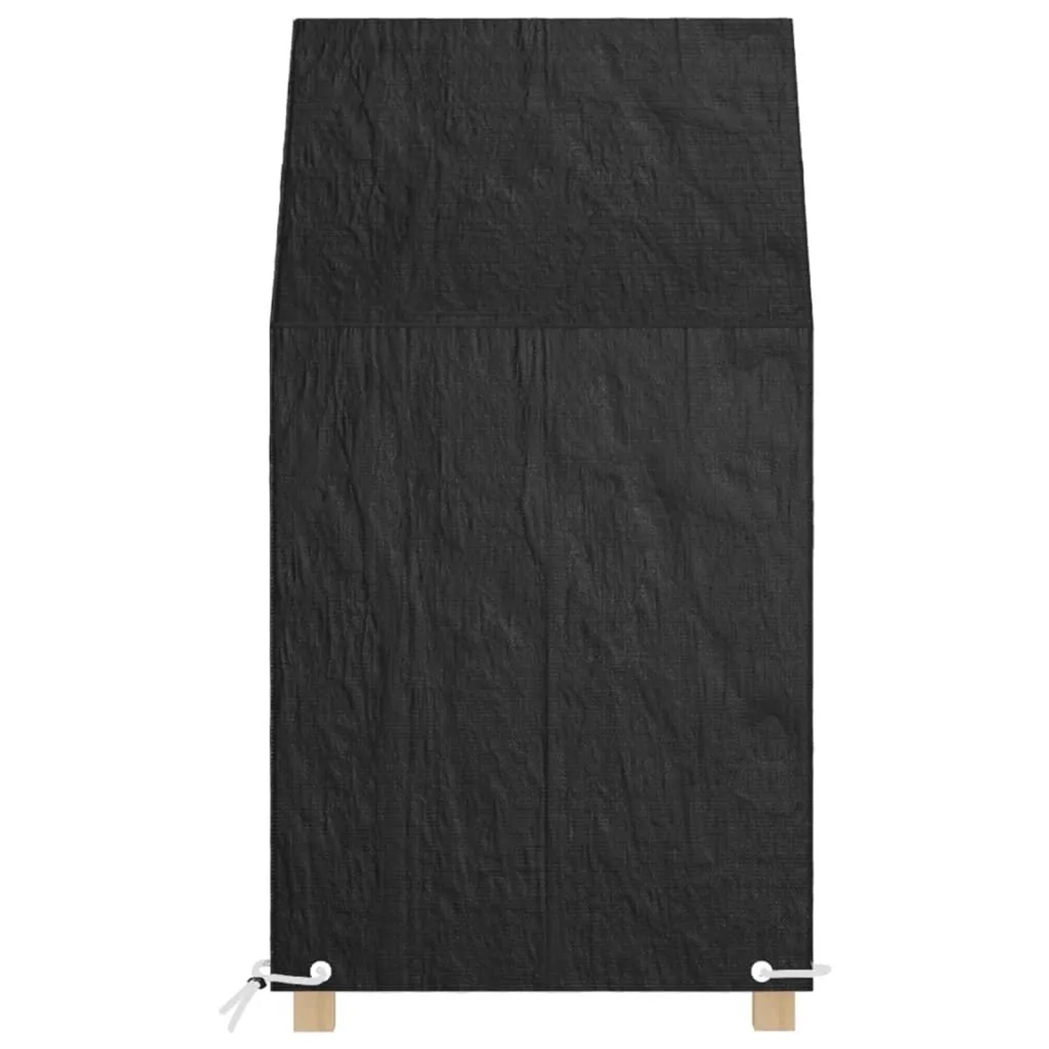 Schwarze vidaXL Gartenstuhl-Abdeckung aus Polyethylen mit Ösen und Seil. Wasserfeste Schutzhülle für Gartenmöbel.