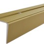 Goldenes Arcansas Treppenkantenprofil aus Aluminium, L-Form, 1000 mm lang.