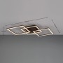 Moderne, schwarze LED-Deckenleuchte mit schwenkbaren, quadratischen Elementen (52,6x52,6cm).