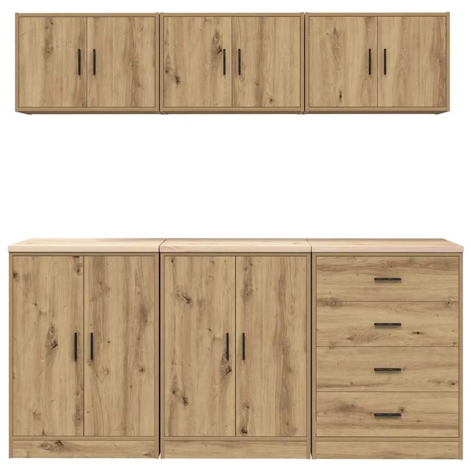 vidaXL Garagenschränke 6 Stk Artisan-Eiche Holzwerkstoff 3328349_5