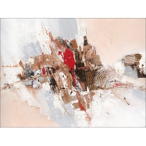 Abstraktes Leinwandbild "Elemente I", 84x116 cm, mit Farb- und Lichtechtheit für moderne Wohnräume.