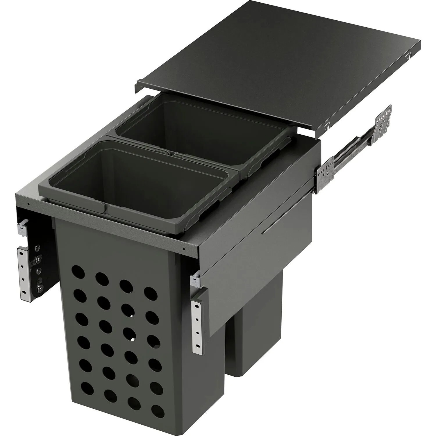 Vauth-Sagel Einbau Wäschekorb für Schrankeinbau in Korpusbreite 500 mm 2x35, Lava