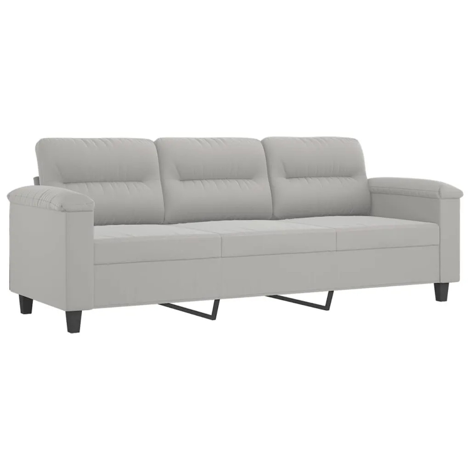 vidaXL 3-Sitzer-Sofa Hellgrau 180 cm Mikrofasergewebe 359568 günstig online kaufen