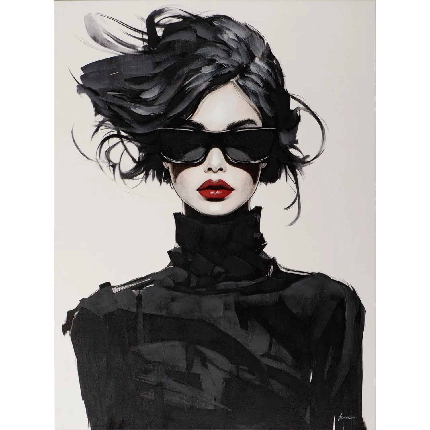 Art Universe Leinwandbild Black Lady 90 x 120 cm