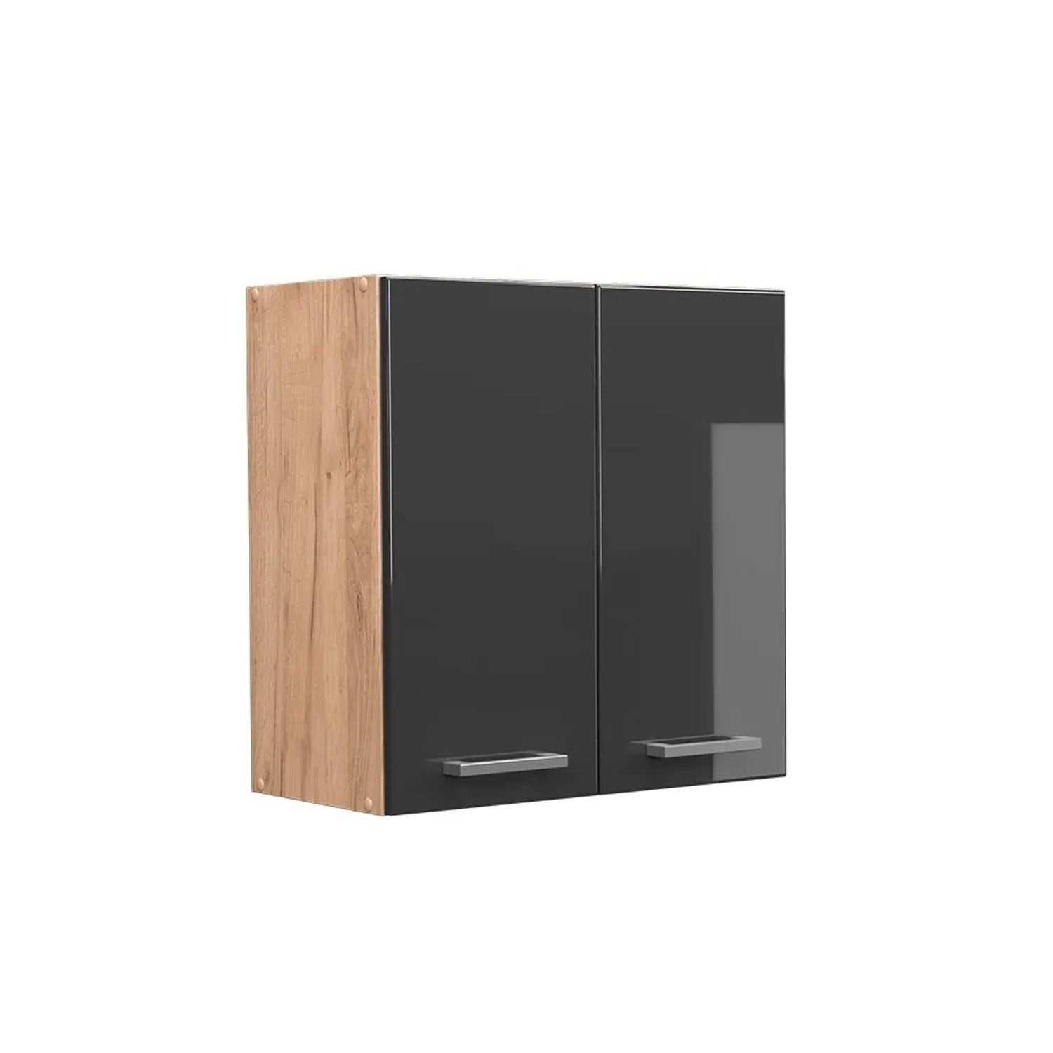 Vicco Hängeschrank R-Line Hängender Küchenschrank Anthrazit Hochglanz Goldkraft Eiche 60 cm