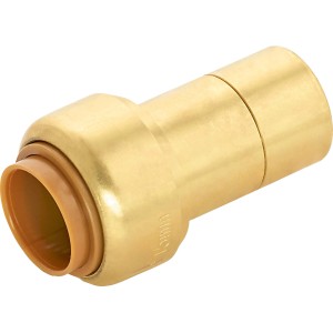 Steck-Reduzierstück aus Messing, 15 mm x 18 mm, für Gewindefittings.