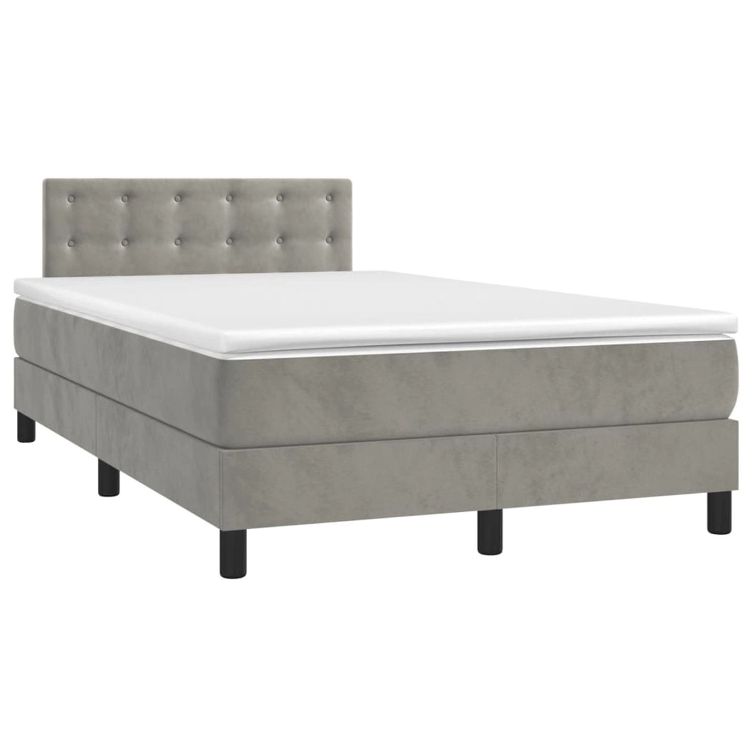 vidaXL Boxspringbett mit Matratze Hellgrau 120x190 cm Samt 3269861 günstig online kaufen