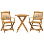 Klappbares 3-tlg. Bistro-Set aus Akazienholz für Garten, Terrasse oder Balkon.