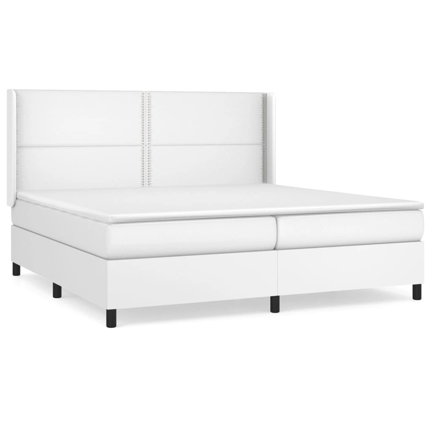 Vidaxl Boxspringbett Mit Matratze Weiß 200x200 Cm Kunstleder günstig online kaufen