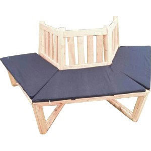 Promadino Sitzauflagen-Set, 3-teilig, blau, für halbe Baumbank (180°).