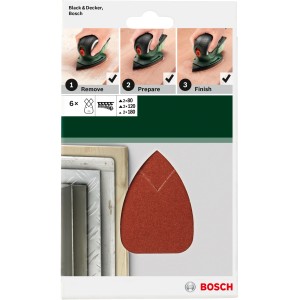 Bosch Multischleifblatt-Set DIY für Multischleifer: Schleifpapier in verschiedenen Körnungen.