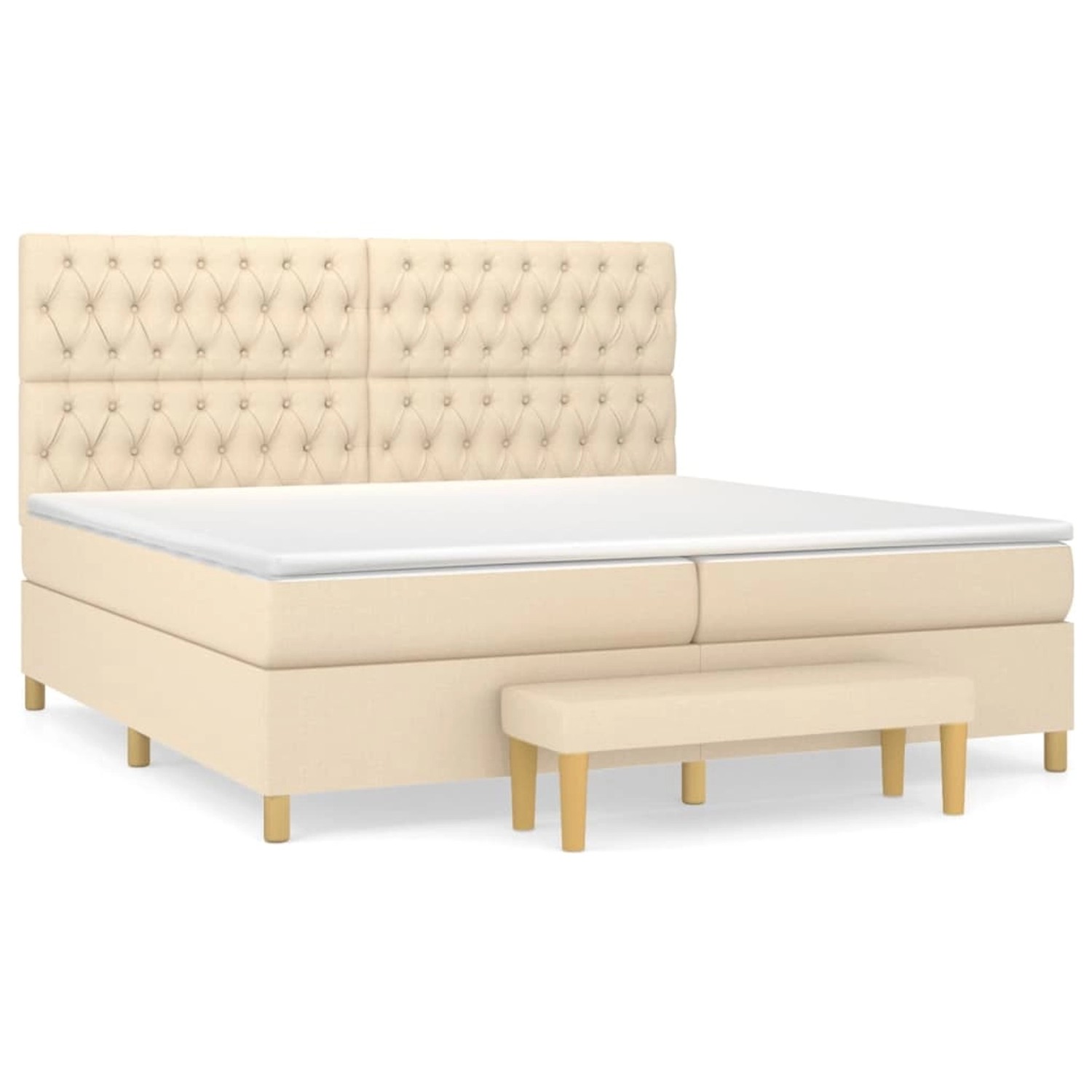 vidaXL Boxspringbett mit Matratze Creme 200x200 cm Stoff1358283 günstig online kaufen